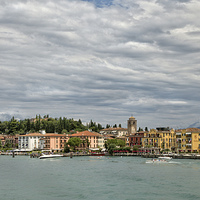 Buy canvas prints of  Sirmione on Lake Garda by Gill Allcock