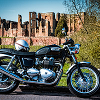 Buy canvas prints of Triumph Thruxton in Kenilworth by Gill Allcock