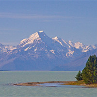 Buy canvas prints of Lake Pukaki with Mount Cook Vista by Gill Allcock