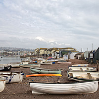 Buy canvas prints of Little Boats of Teignmouth Beach by Gill Allcock