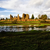 Buy canvas prints of Kenilworth Castle Moat by Gill Allcock