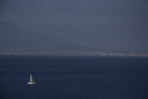 Yacht in Bay of Naples Picture Board by Peter Elliott 