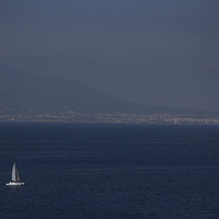 Buy canvas prints of Yacht in Bay of Naples by Peter Elliott 