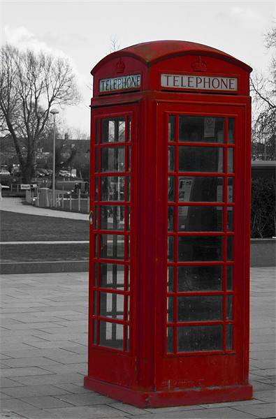 Red Phone Box (Stratford-on-Avon) Picture Board by Peter Elliott 