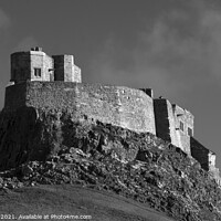 Buy canvas prints of Lindisfarne Castle Mono by Peter Elliott 