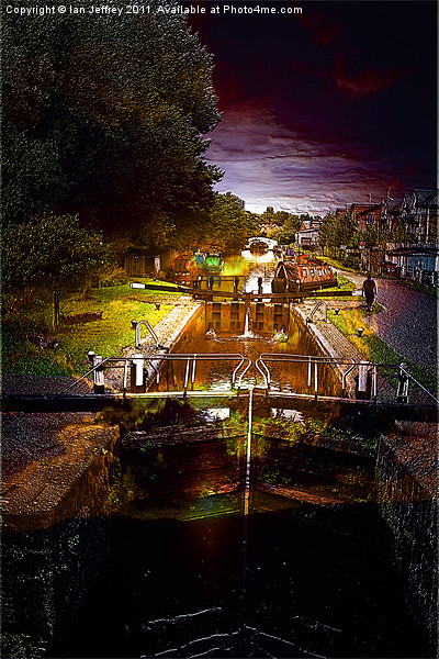 Canal By Moonlight Picture Board by Ian Jeffrey