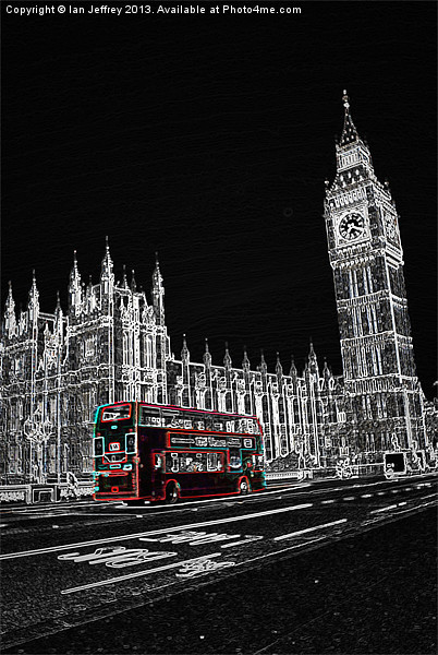 London Bus Picture Board by Ian Jeffrey