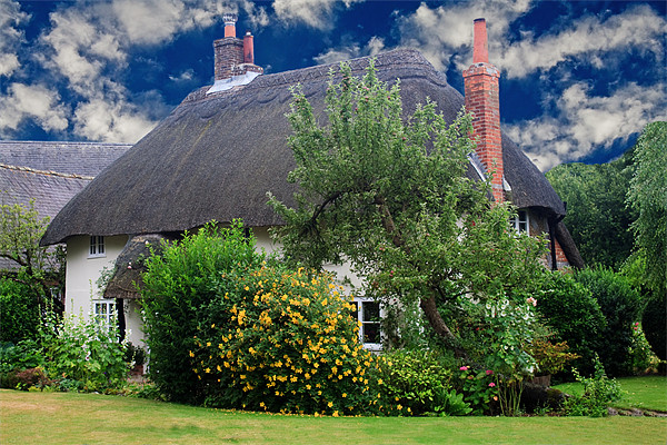 Thatched Cottage Picture Board by Ian Jeffrey