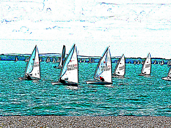 Solent sail boats Picture Board by Ian Jeffrey