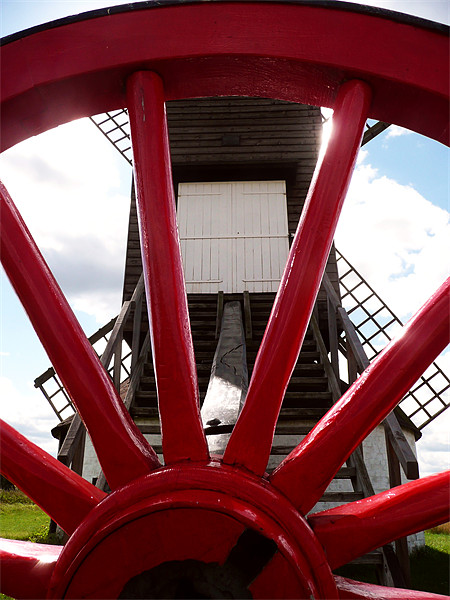 Pitstone Windmill Through Wheel Picture Board by Ian Jeffrey