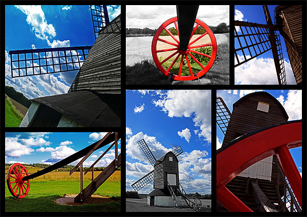 Pitstone Windmill - Collage Picture Board by Ian Jeffrey