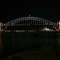 Buy canvas prints of Sydney Bridge by night by Nigel Coomber
