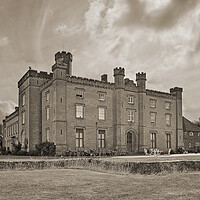 Buy canvas prints of Chiddingstone castle in sepia tone by Dawn Cox