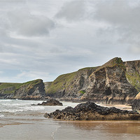 Buy canvas prints of Bedruthan Steps, Cornwall by Dawn Cox