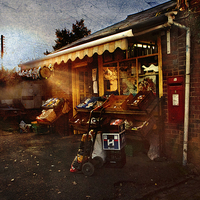 Buy canvas prints of Village Shop by Dawn Cox