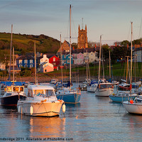 Buy canvas prints of Aberaeron harbour sunset by Izzy Standbridge