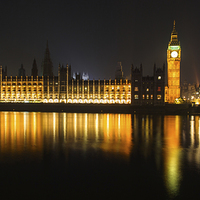 Buy canvas prints of Houses of Parliament at night by Izzy Standbridge