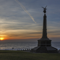 Buy canvas prints of Aberystwyth War Memorial at sunset by Izzy Standbridge