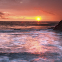 Buy canvas prints of Aberystwyth sunset seascape by Izzy Standbridge