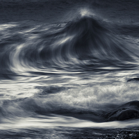 Buy canvas prints of  Wave abstract mono by Izzy Standbridge