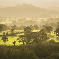 Buy canvas prints of  Autumn light on Welsh Countryside by Izzy Standbridge