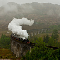Buy canvas prints of Steam Train on Glenfinnan Viaduct by Mohit Joshi