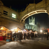 Buy canvas prints of Bath Christmas Market by Tony Bates