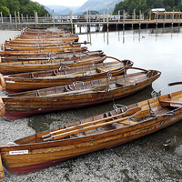 Buy canvas prints of Derwent water row boats by Tony Bates
