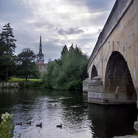 Buy canvas prints of  Wallingford Bridge and St Peter's Church by Tony Bates