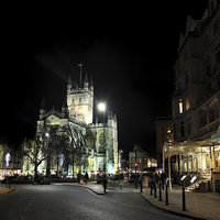 Buy canvas prints of  Bath Abbey at night by Tony Bates