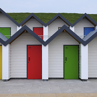 Buy canvas prints of  Beach huts at Swanage Dorset by Tony Bates