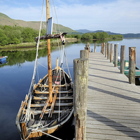 Buy canvas prints of  Lodore landing Derwent water by Tony Bates