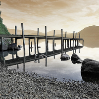Buy canvas prints of  Derwent water jety by Tony Bates
