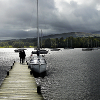 Buy canvas prints of  Lake Windermere yacht by Tony Bates