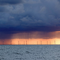 Buy canvas prints of Offshore Wind Farm Llandudno by Tony Bates