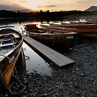 Buy canvas prints of Derwent water rowing boats by Tony Bates