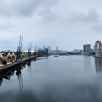 Buy canvas prints of Royal Victoria Dock Panorama by Tony Bates