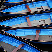 Buy canvas prints of Stratford upon Avon Blue Rowing Boats by Tony Bates