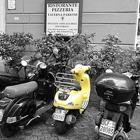 Buy canvas prints of Yellow scooter by Marja Ozwell