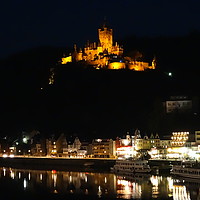 Buy canvas prints of     Cochem and Moselle at night                    by Marja Ozwell