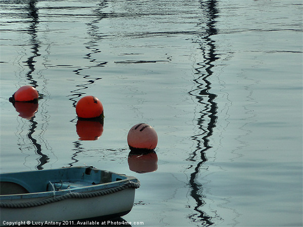 Buoys and reflections Picture Board by Lucy Antony