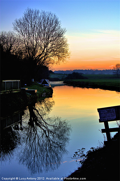 sunset on the canal Picture Board by Lucy Antony