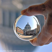 Buy canvas prints of St Pauls in a crystal ball by Lucy Antony