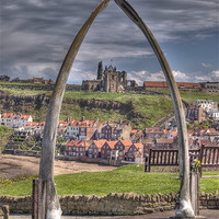 Buy canvas prints of Whitby Whale Bone Arch by Allan Briggs