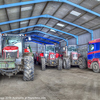 Buy canvas prints of Tractors in Barn by Allan Briggs