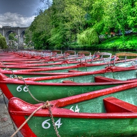 Buy canvas prints of Knaresborough Rowing Boats by Allan Briggs