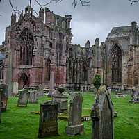 Buy canvas prints of St Mary's Abbey, Melrose in the Scottish Boarders by Allan Briggs