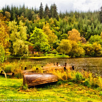 Buy canvas prints of Loch Ard boat by Chris Thaxter