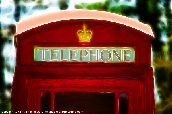 Red Telephone Box Picture Board by Chris Thaxter