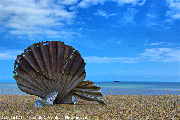 The Scallop. Aldeburgh Beach Picture Board by Chris Thaxter